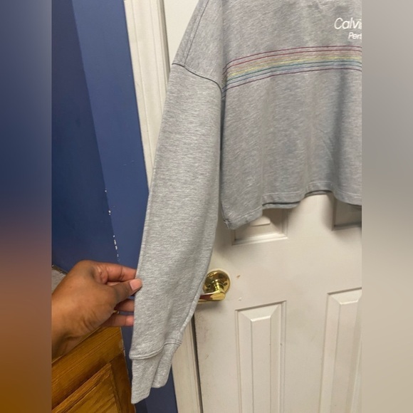 Calvin Klein Pride Drop Shoulder Crop Pullover Sweater Size S - Picture 4 of 11